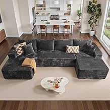 134" Boneless Cloud Couch, Moudular Sectional Sofa with Deep Seat, No Assembly Required, Modern Minimalist - B0FLXV7VT9