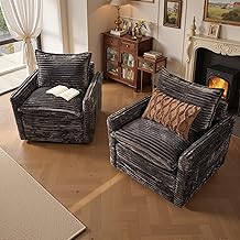 360° Swivel Chair, Rocking Chair Nursery with Side Pockets, Deep Cushioned Seat, Nursery Chair with - B0FNRF1F7T