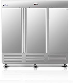 DeepTide 81" W Commercial Upright Refrigerator with Three-Door: 68 Cubic Feet Storage, Adjustable Shelving, Automatic - B0FR4P1VZQ