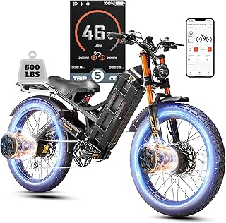 Eahora Romeo Pro Ⅱ/Ⅲ Electric Bike for Adults 4000/5000W 46-50MPH Dual Motor Ebike, 52V70Ah/60V80Ah Battery - B0FV8JZH8D