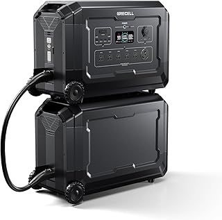 GRECELL Portable Power Station 4000W with Expansion Battery 5040Wh LiFePO4 Power Station 16 Outlets with - B0FWKJ8WL8