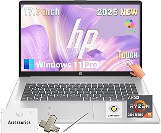 HP 17.3 Touchscreen Laptop Computer, 17.3" 250 nits Anti-Glare Display, AMD Ryzen 5 7430U, 64GB - B0FV8F26JX