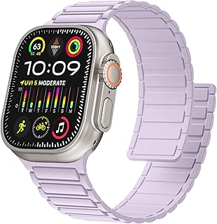 Magnetic Silicone Watch Band Compatible with Apple Watch 44mm 45mm 49mm 46mm 42mm 41mm 40mm - B0FT86SDFJ