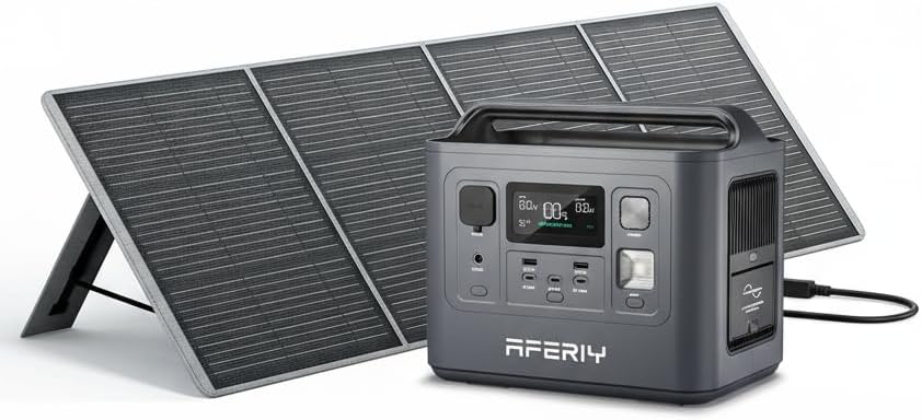 AFERIY Solar Generator, 800W Portable Power Station with 1pcs Foldable - B0CCRZL7KF