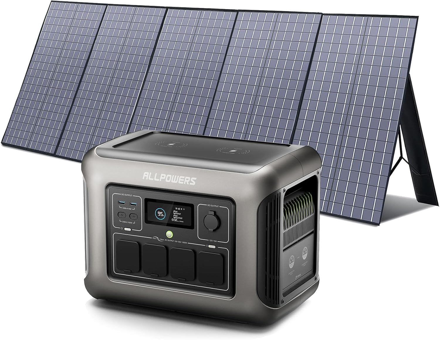 ALLPOWERS R1500 LITE 1600W/1056Wh & 3500+ Cycle LiFePO4 Battery with - B0CLXGW5DG