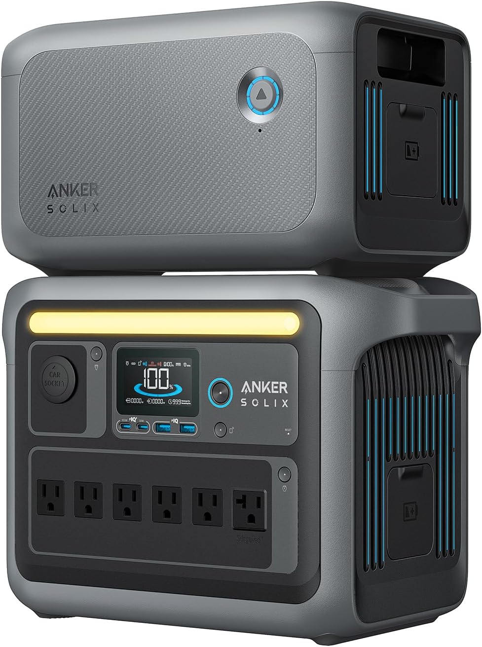 Anker SOLIX C1000 Portable Power Station and BP1000 Expansion Battery, - B0CJ8YBG19