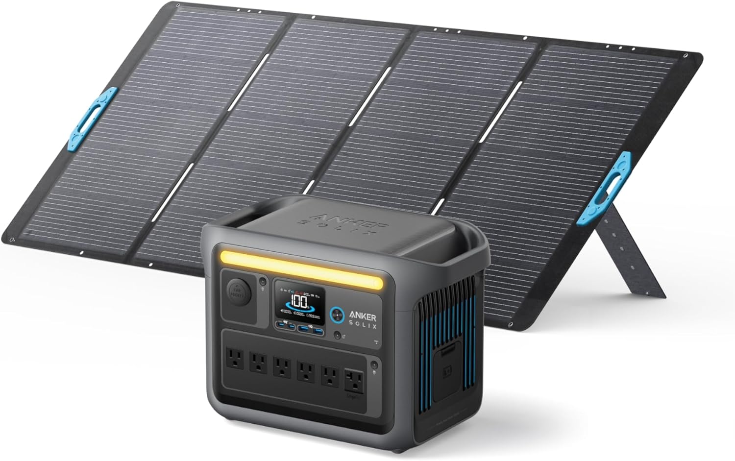 Anker SOLIX C1000 Portable Power Station with 400W Solar Panel, - B0CDGLKF3D