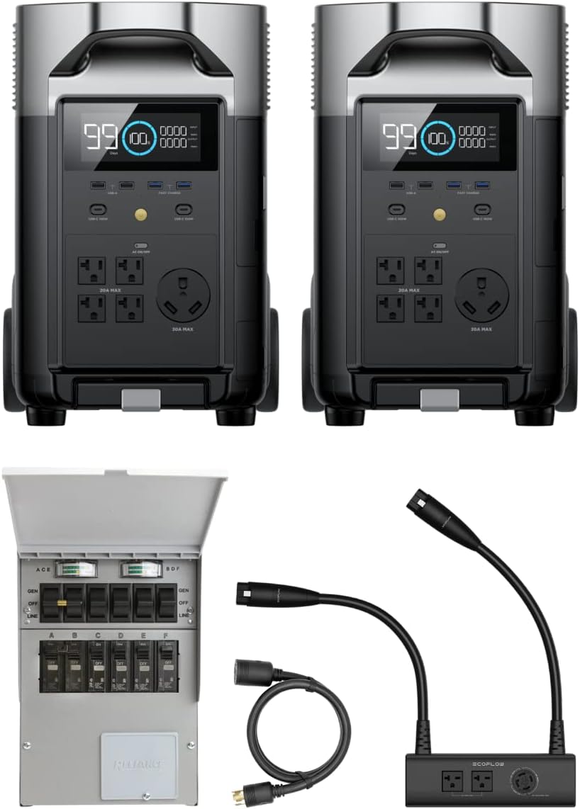 EF ECOFLOW 240V/7200Wh, 7200W Home Battery Backup Kit: 2 DELTA - B0CS36PN5C