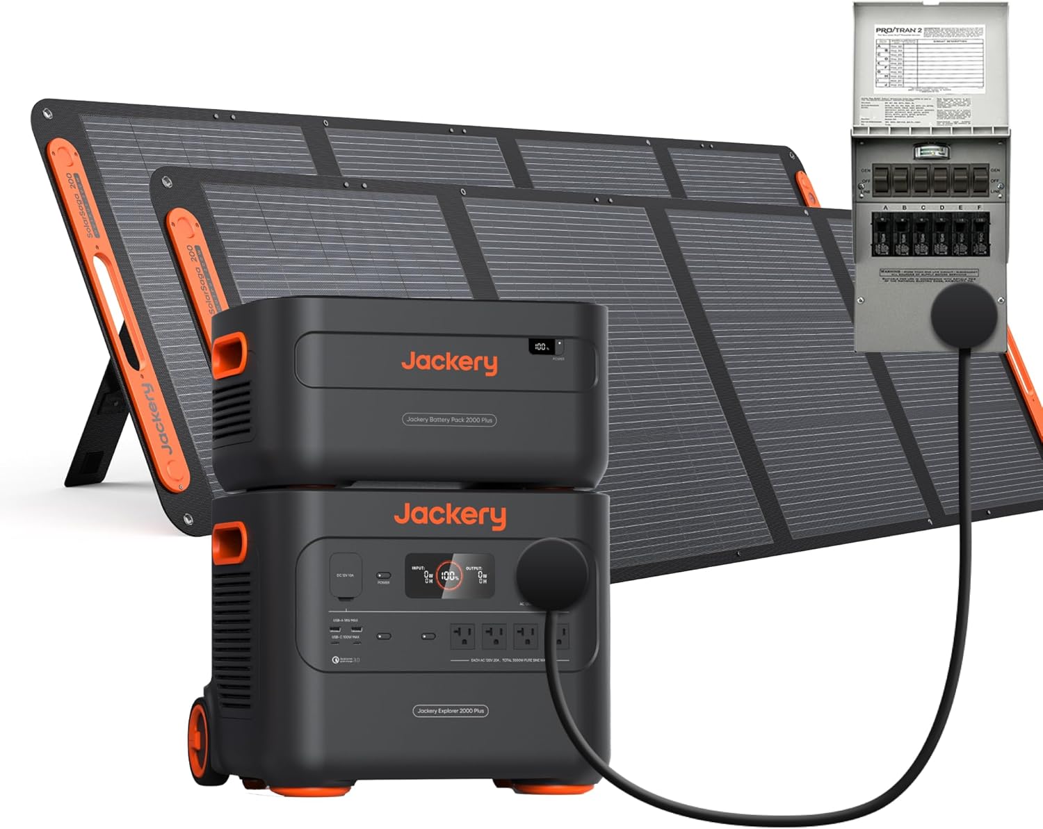 Jackery Explorer 2000 Plus + Manual Transfer Switch,Home Backup Power - B0CMD799WY