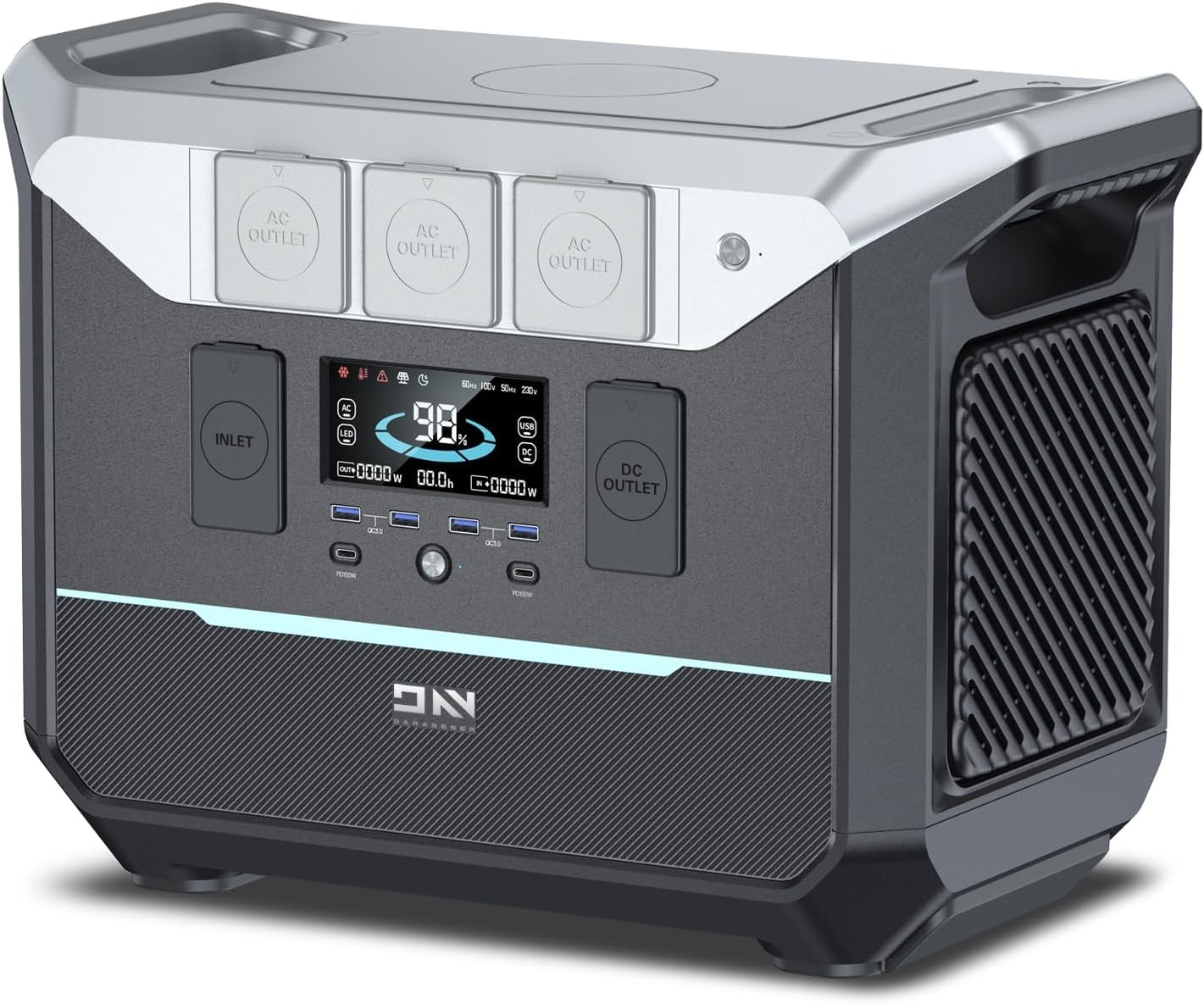 Portable Power Station 1800W (Surge 3000W), 1382.4Wh LiFePO4 Battery Generator, - B0BVB8Y8BY