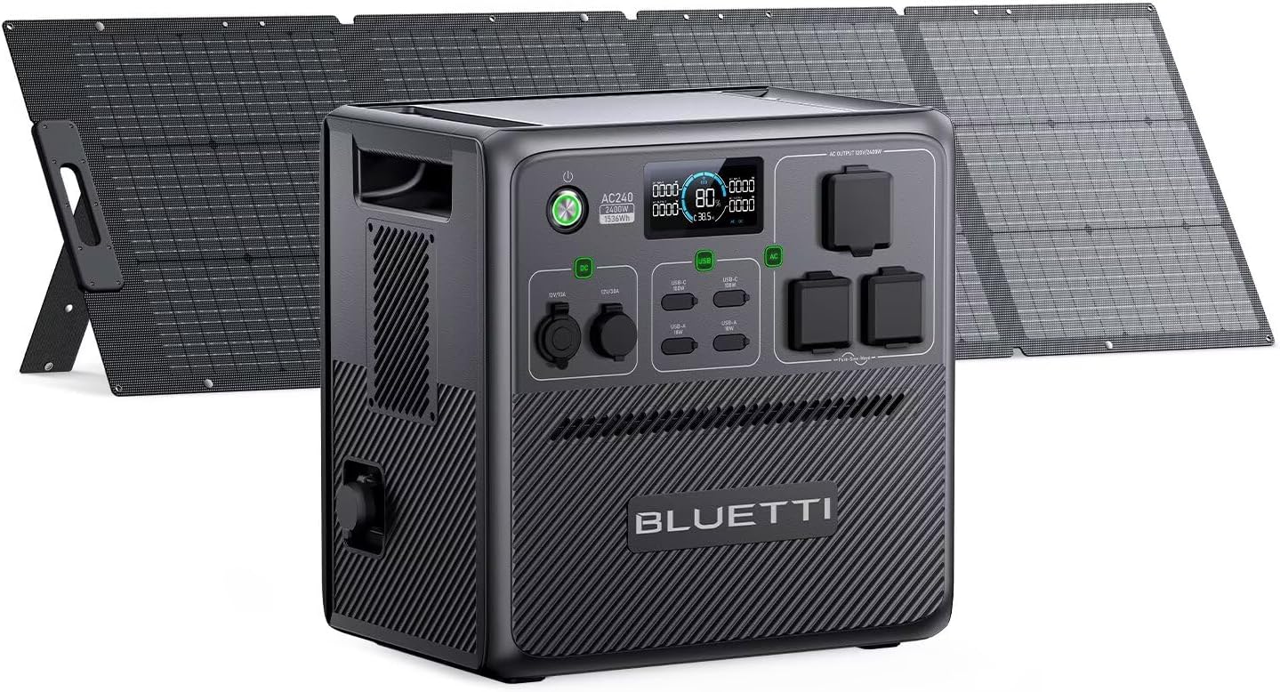 BLUETTI Pioneer 150 (AC240) Solar Generator with 200W Panels (Ships - B0CYBNJZ88