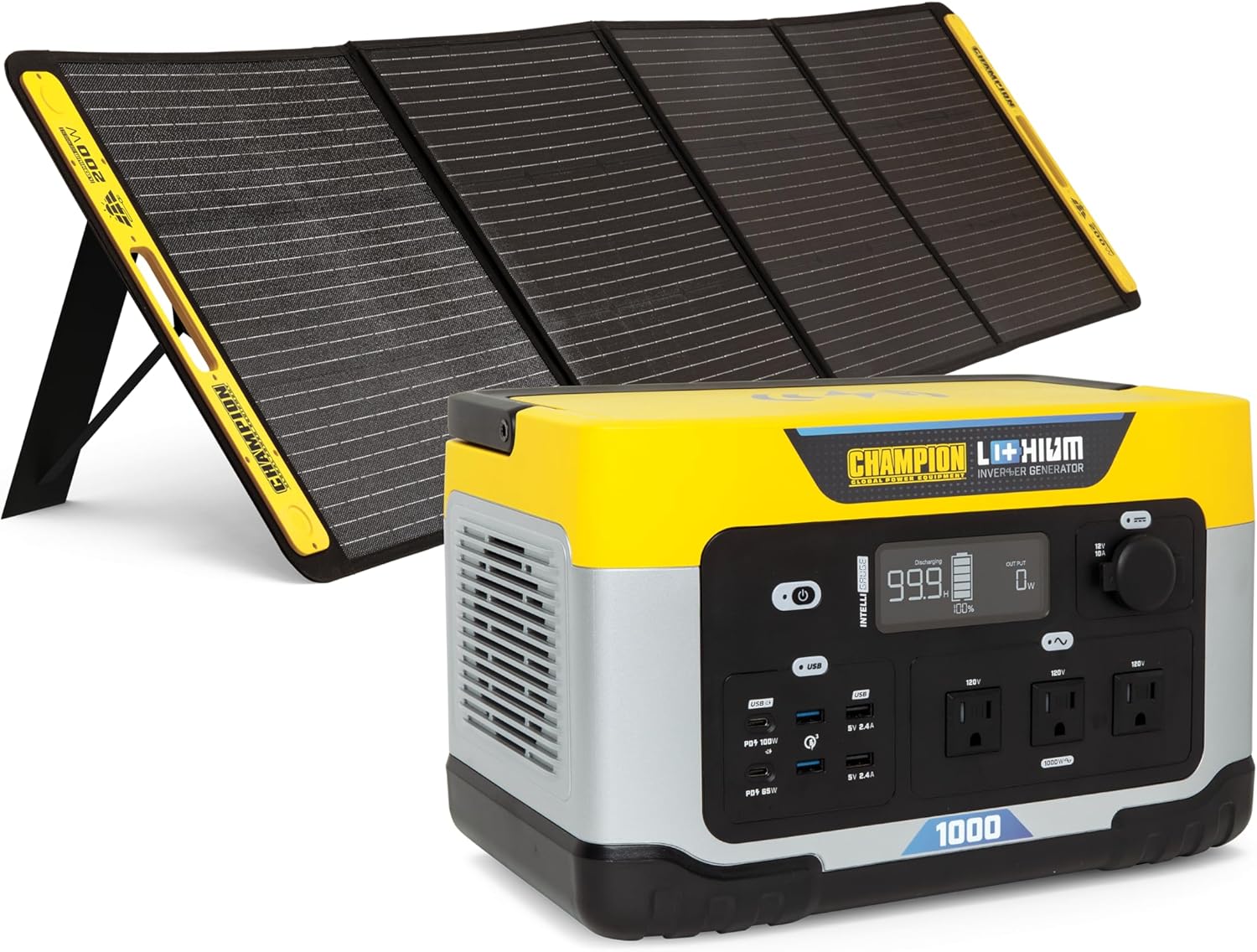 Champion Power Equipment 998-Wh Portable Solar Power Station and 200-Watt - B0CZSD2PQ9