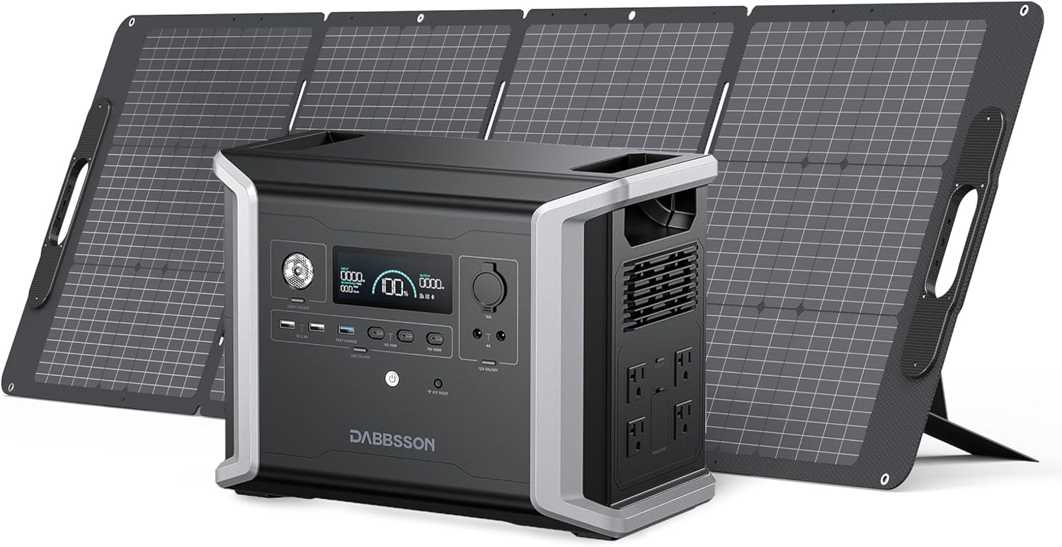 Dabbsson DBS1300 Portable Power Station with 210W Solar Panel, 1330Wh - B0D16G4C35