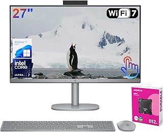 HP OmniStudio X 27" Touchscreen AI All-in-One Desktop, FHD IPS Low Blue Light Display, Intel - B0DYF8T21T