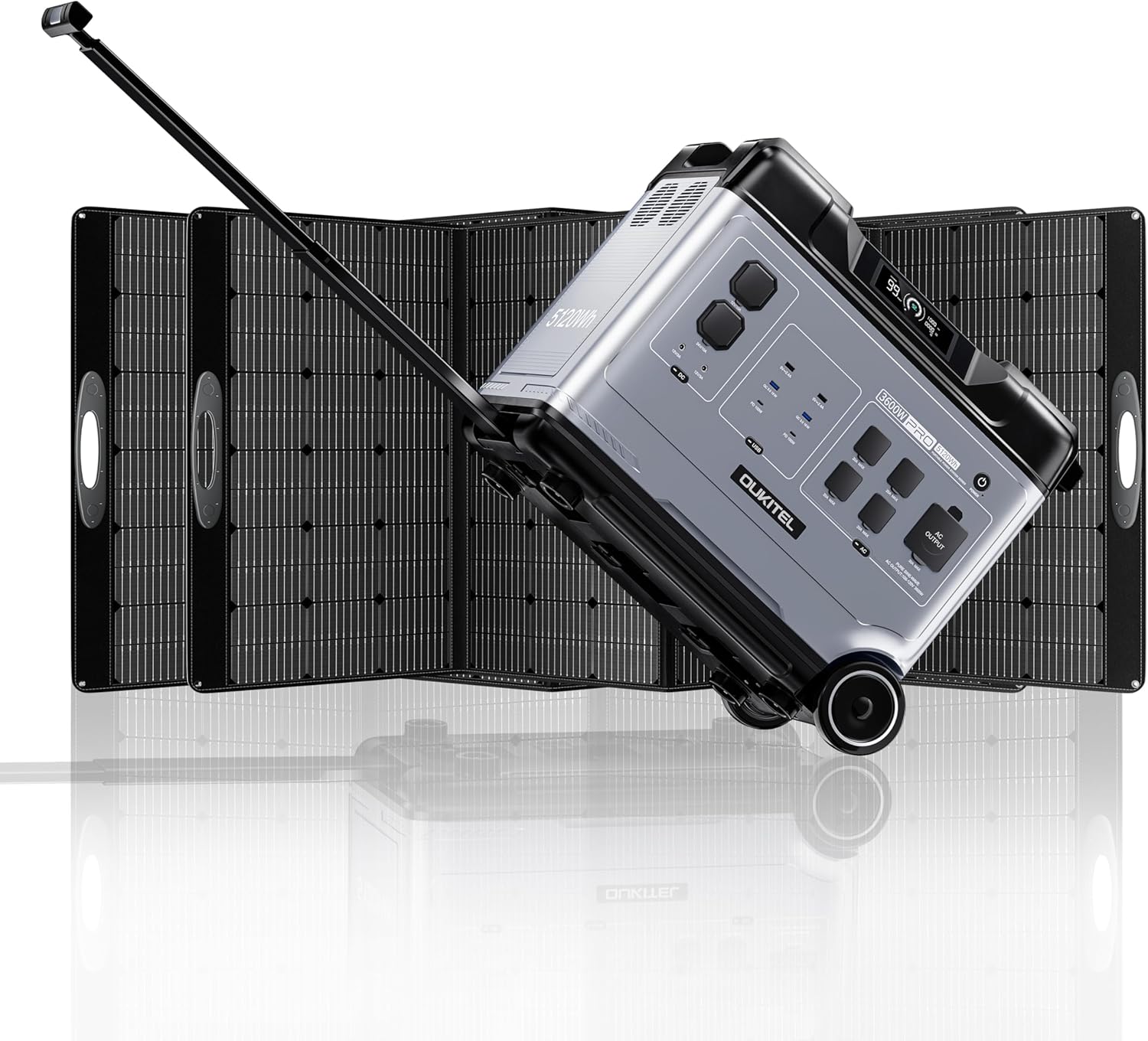 OUKITEL P5000 PRO Portable Power Station with 2x400W Solar Panel, - B0DP55VB3K