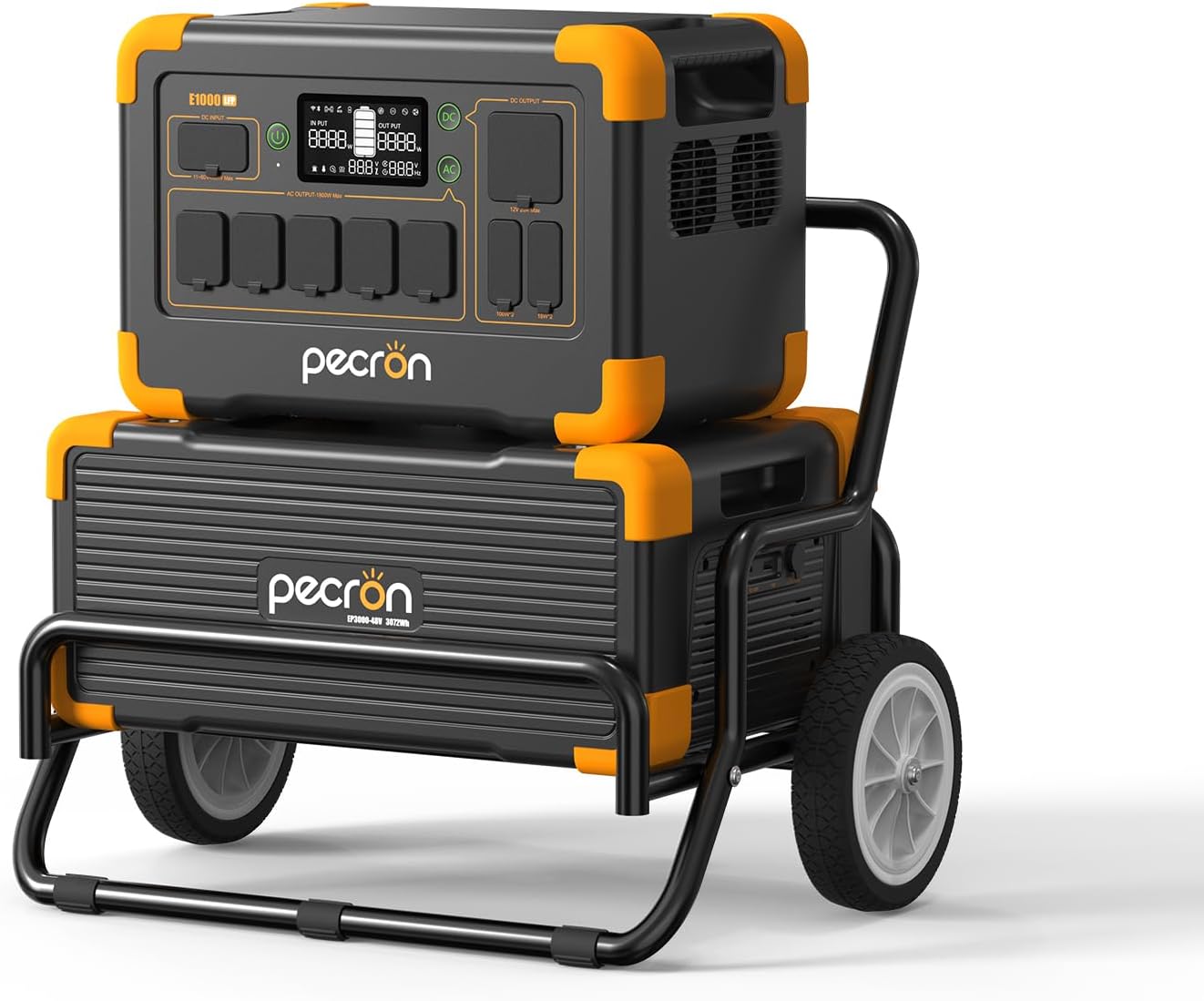 pecron Solar Generator E1000LFP with 3072Wh Extra Battery Trolley Kit, - B0DNBCJF31