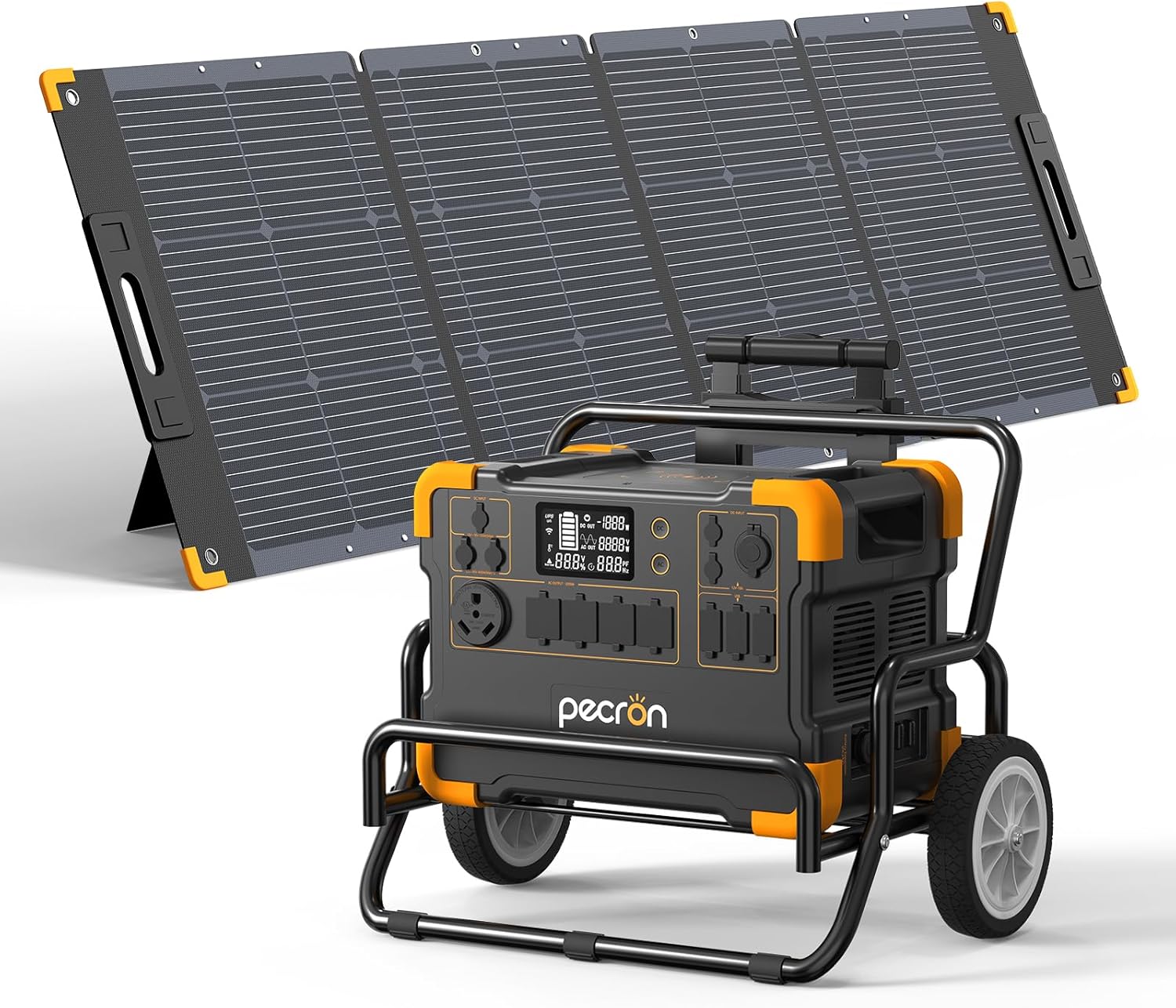 pecron Solar Generator E2000LFP with 200W Solar Panel Trolley Kit, - B0DJR5G71H