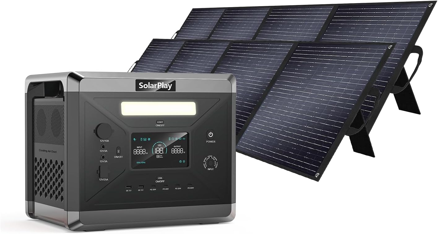 SolarPlay Portable Power Station, 2400W/2160Wh Large Capacity Solar Generator, with – B0D3DB81PK
