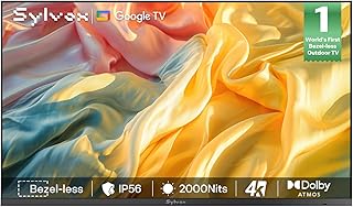 SYLVOX Outdoor TV, 43 inch Full Sun TV 2000 Nits, Ultra-Narrow Bezel, 4K Smart Google – B0G345SZ4T