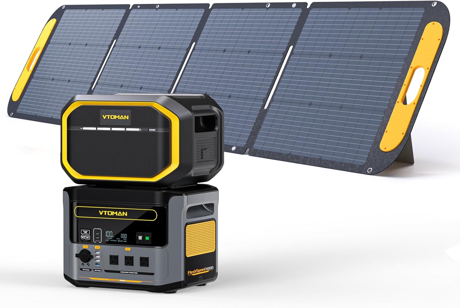 VTOMAN 2376Wh Portable Power Station Bundle with Extra Battery & - B0D78VN7JB