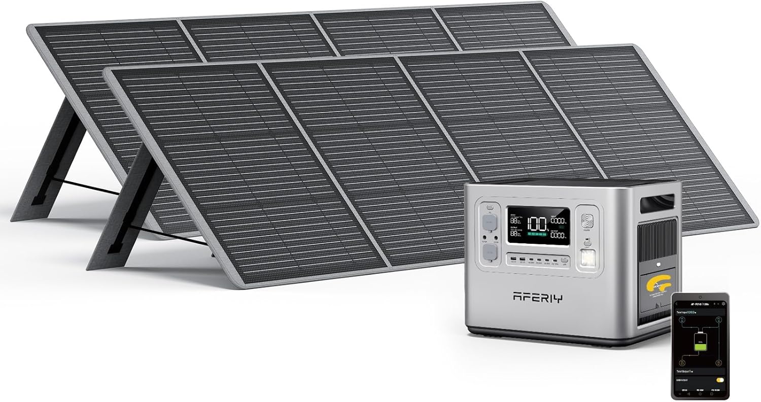 AFERIY P210 2400W Portable Power Station with 2x 200W Solar – B0F1XLTX7Z