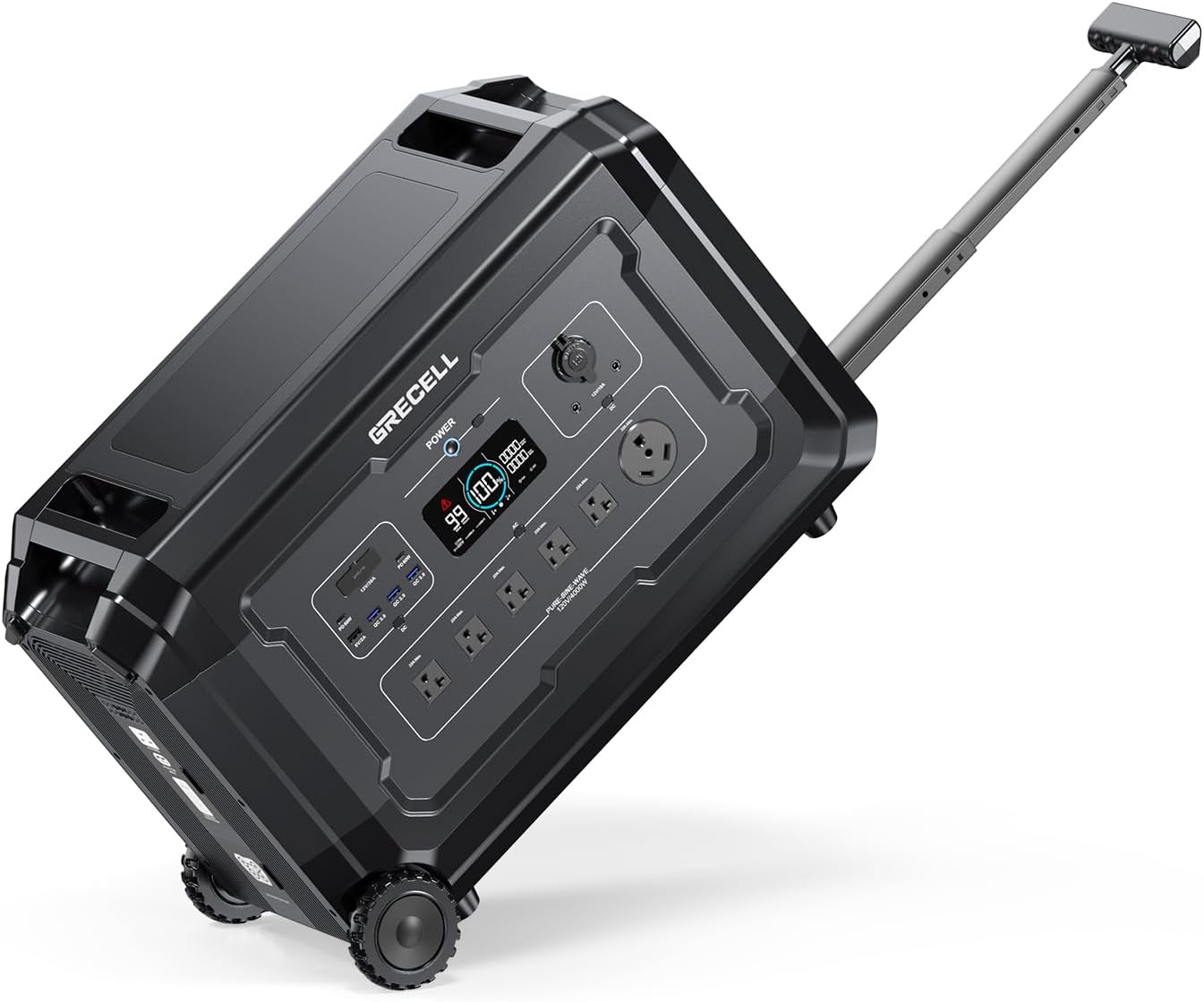 GRECELL-4000W Portable Power Station, 5040Wh Solar Generator with LiFePO4 Battery, - B0DWXF2FTF