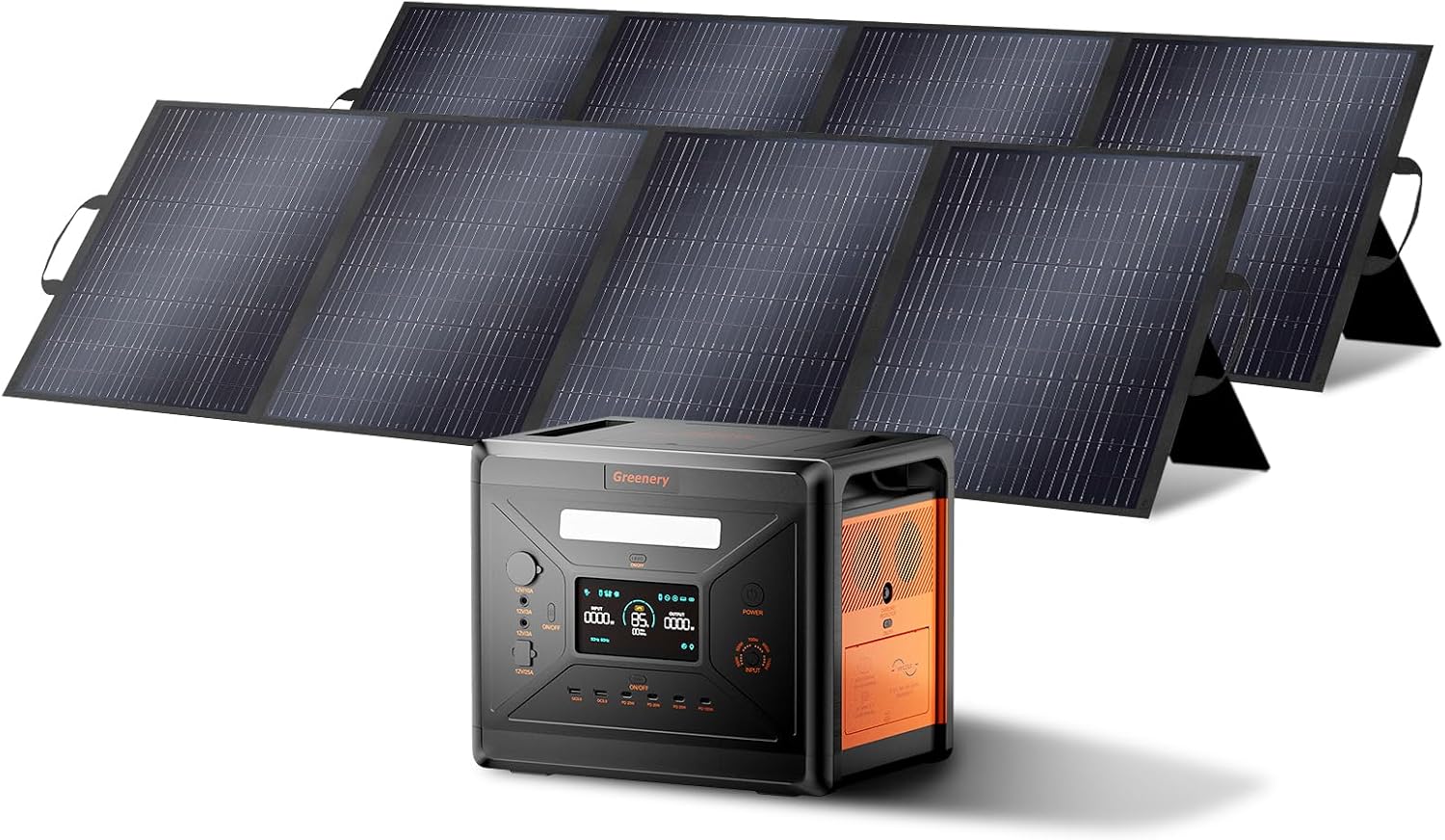 Greenery 2500W/2304Wh Portable Power Station, Solar Generator with 2x200W Solar - B0F4KHCS4N