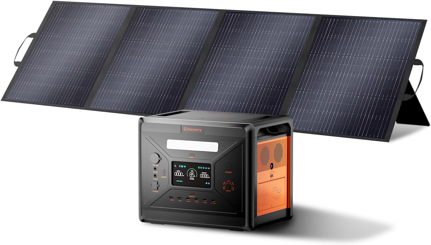 Greenery 2500W/2304Wh Portable Power Station, Solar Generator with 400W Solar - B0F4KMFJ9N