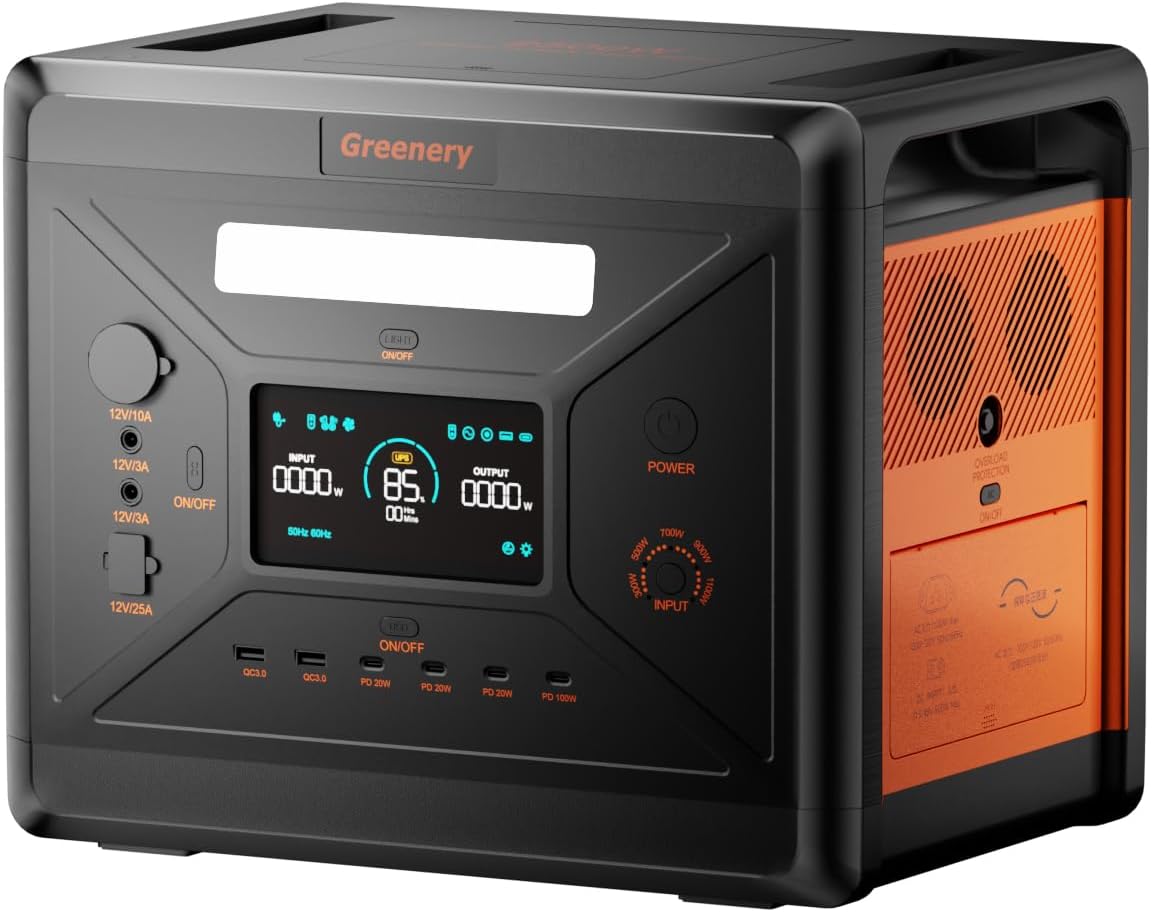 Greenery Portable Power Station, 2500W/2304Wh Large Capacity Solar Generator, Optional - B0F4KKMW6C