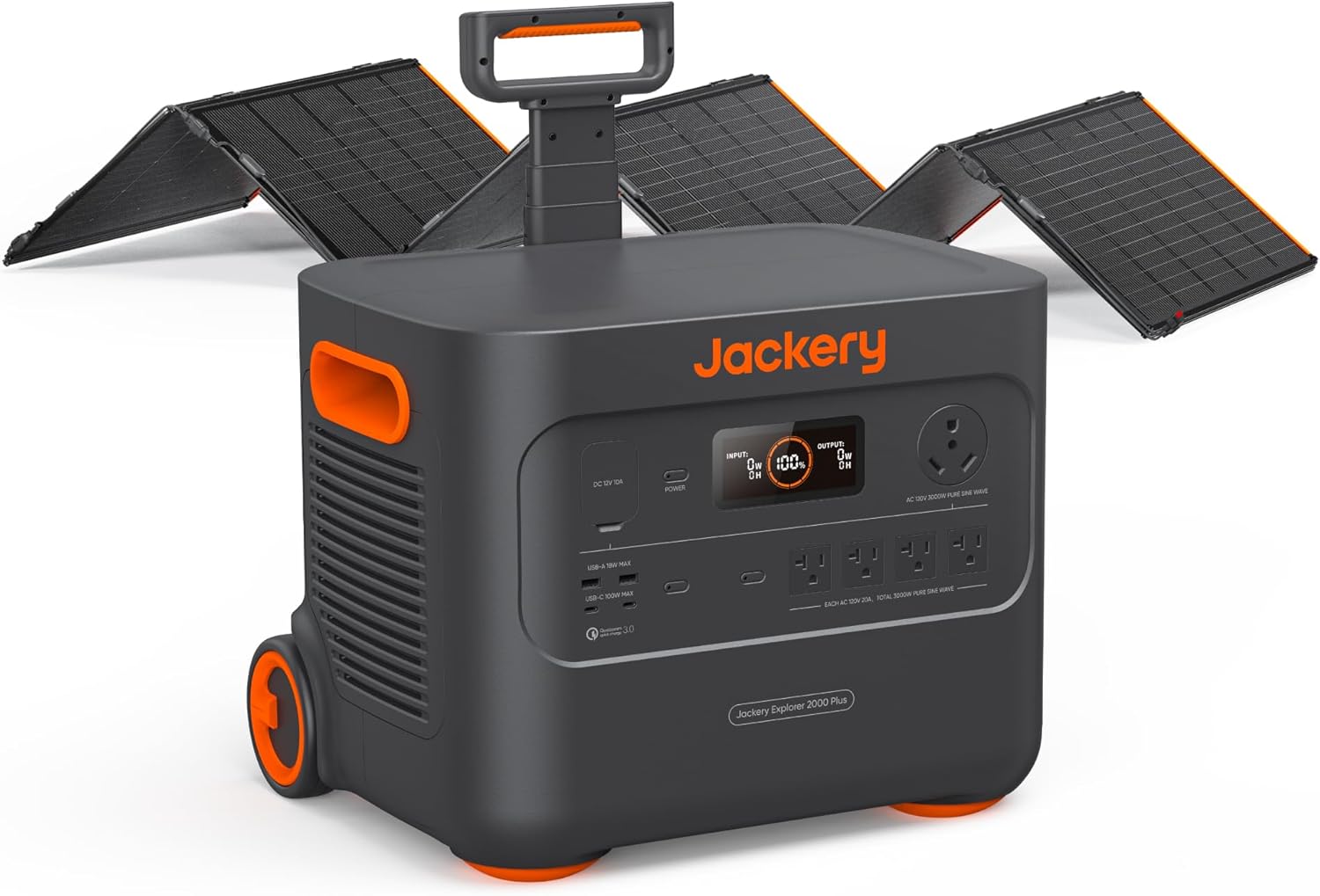 Jackery Solar Generator 2000 Plus 500W, 2042Wh LiFePO4 Battery 3000W - B0DW43W43K