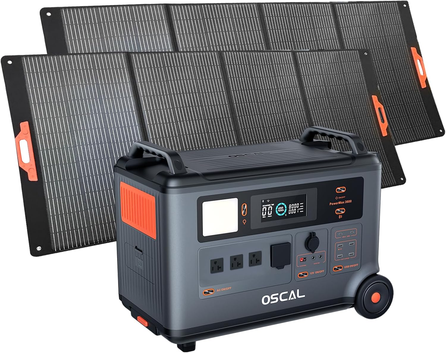OSCAL PM3600+2*PM400 Portable Power Station, 3000W (Surge 6000W) Output, 3600Wh – B0F2H8JJ3W
