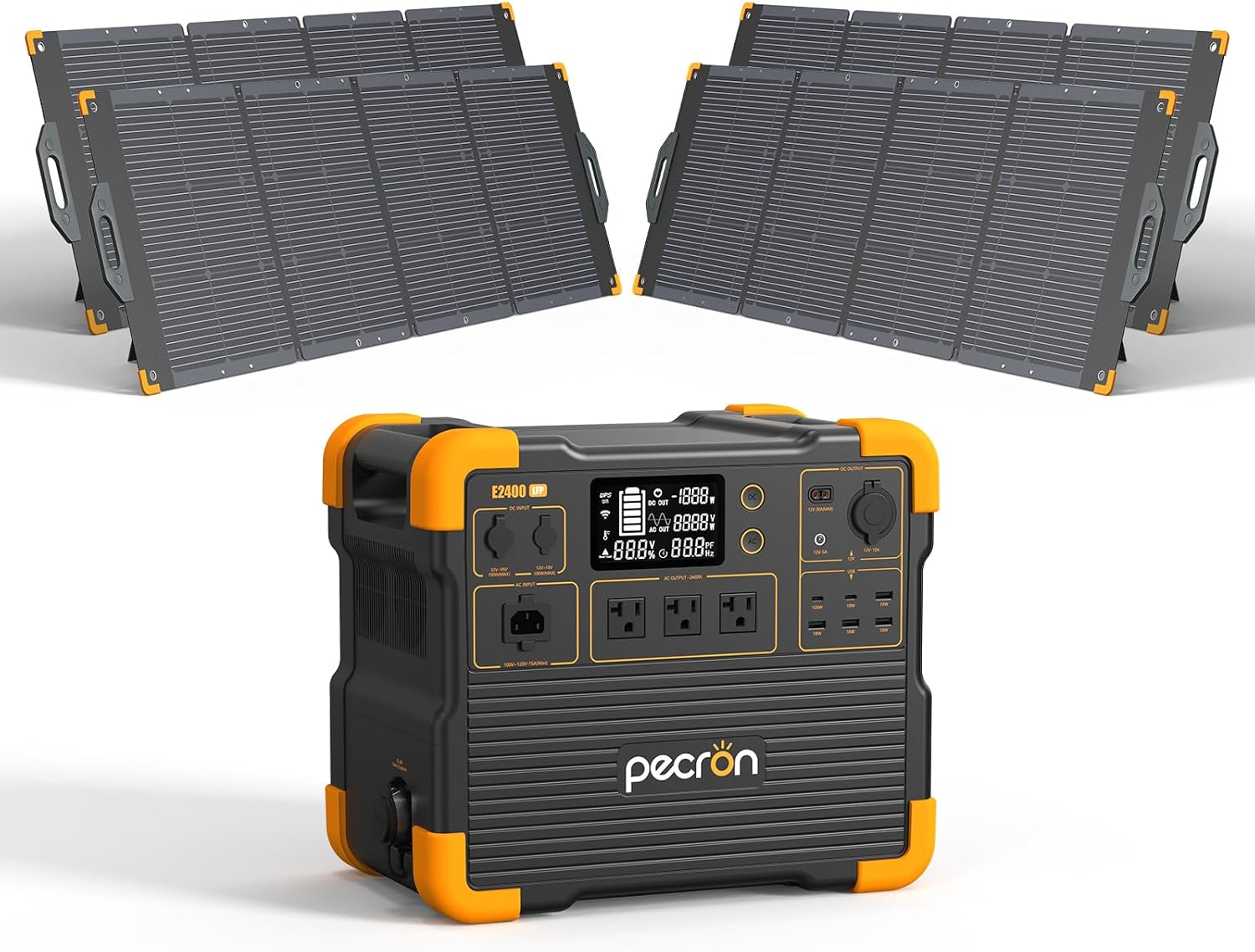 PECRON Portable Power Station E2400LFP with 4x200W Solar Panels, 2048Wh – B0F1T4FNJJ