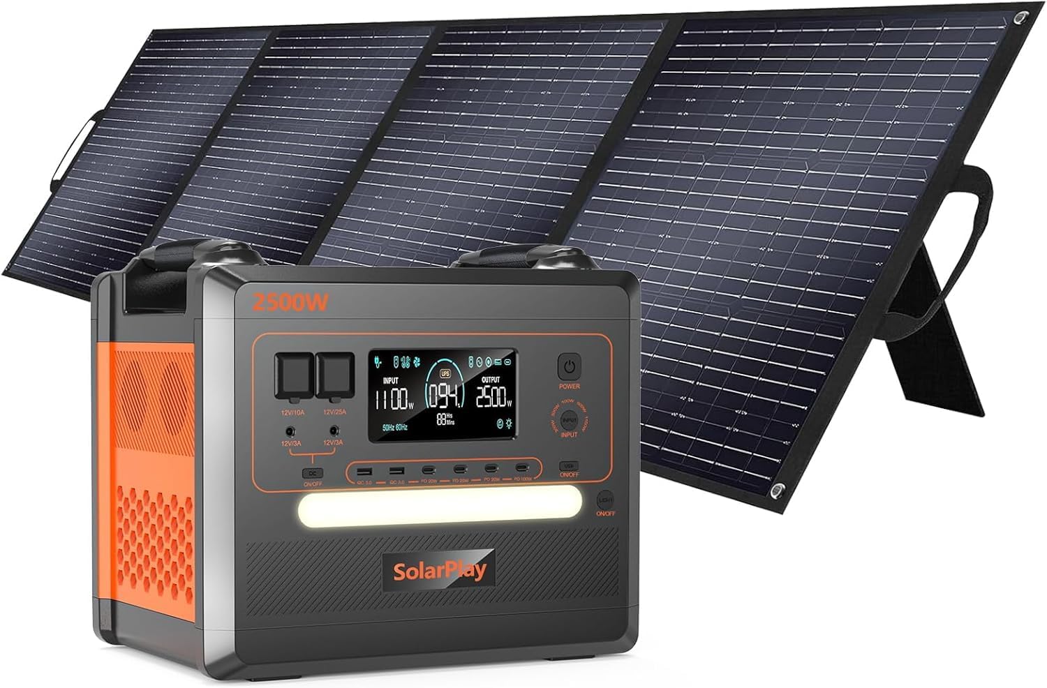 SolarPlay 2500W Portable Power Station(Peak 4800W), 2304Wh Solar Generator with – B0DX247BCD