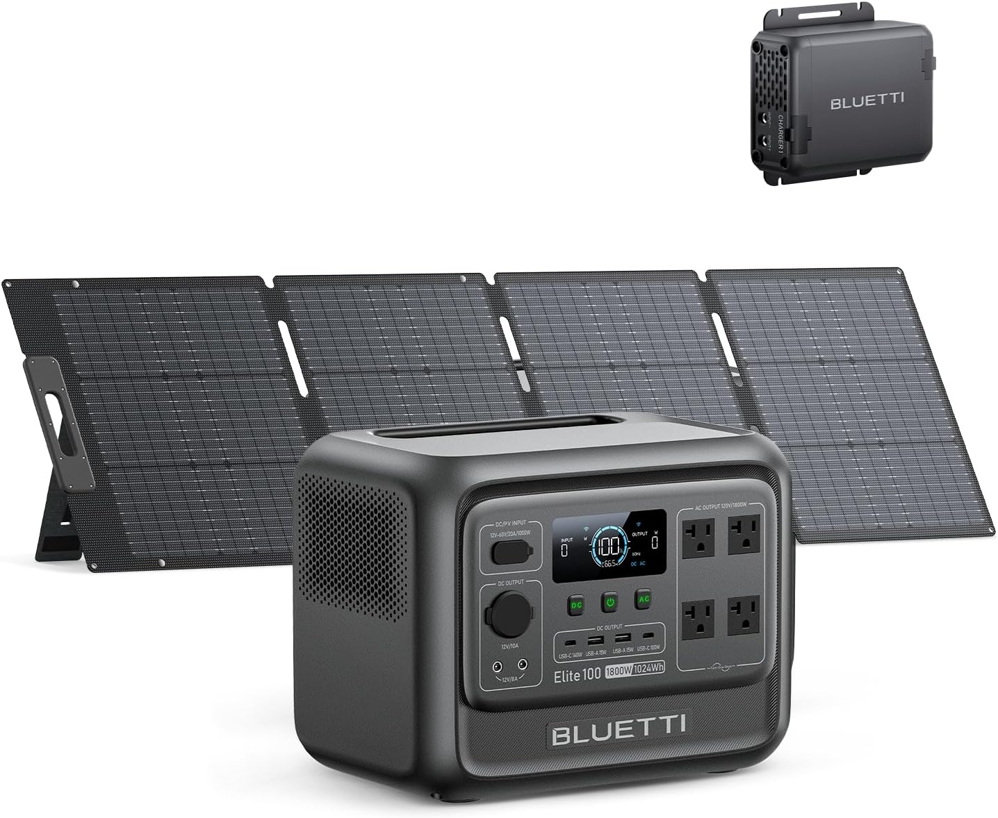 BLUETTI Elite 100 V2 Solar Generator with 200W Solar Panel - B0FD3VVPS3