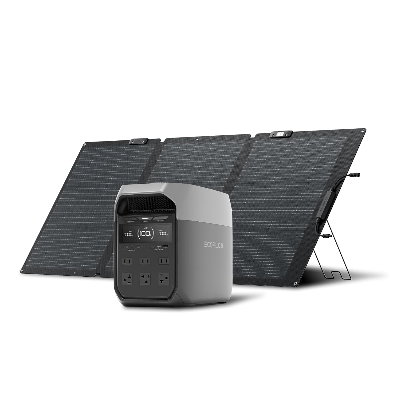 EF ECOFLOW Solar Generator Delta 3 with 160W Solar Panel, - B0FD3HPB83