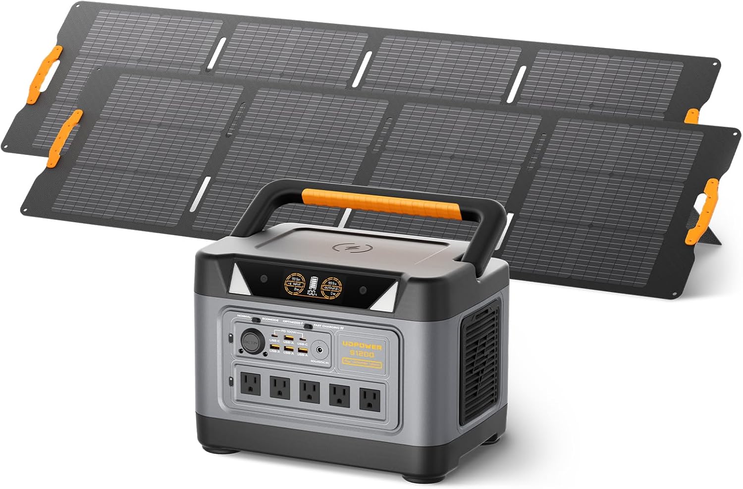 S1200 Solar Generator with 2x210W Solar Panel, 1190Wh LiFePO4 Battery - B0FDG5TYCT