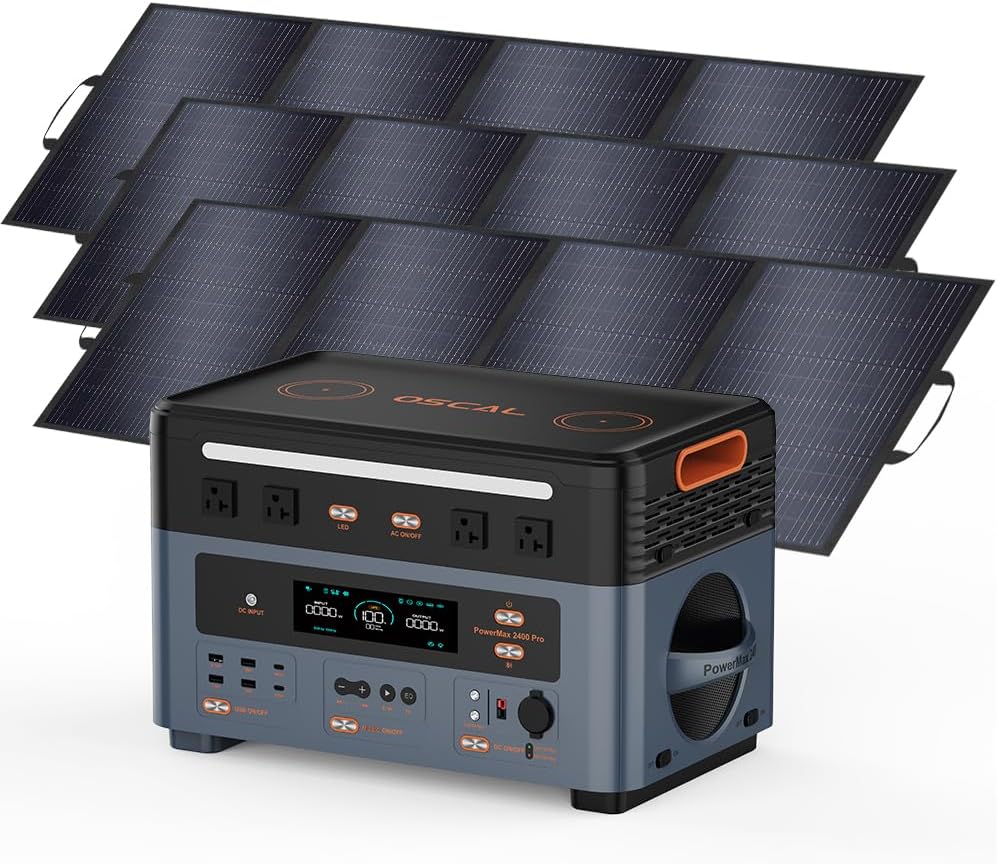SCAL 2400W Power Station with 3x200W Solar Panels, 1872Wh Solar - B0F5MK9Q68