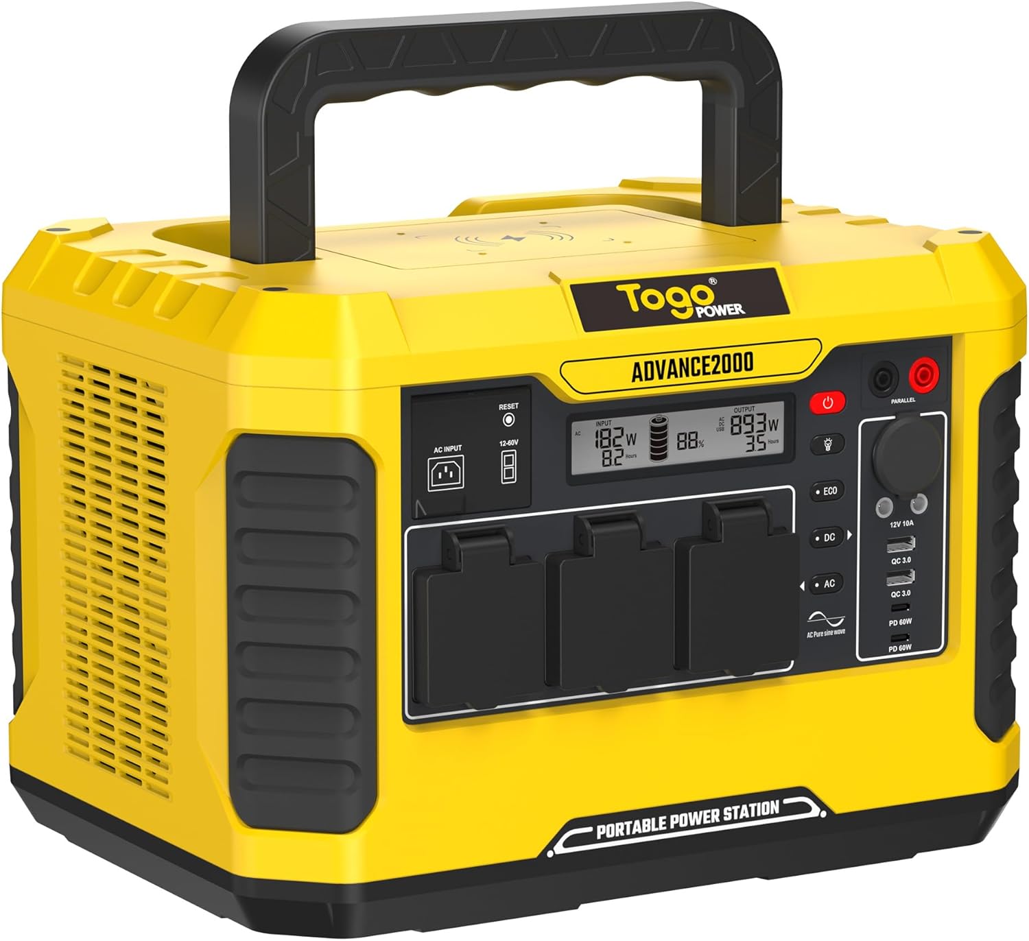 Togo POWER A2000 Portable Power Station 2000W-1799Wh Solar Generator LiFePO4 - B0F8TJPGBT