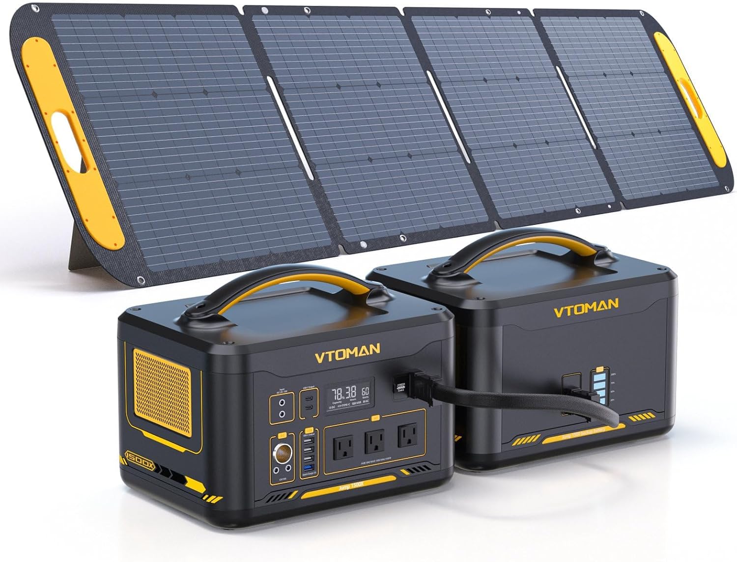 VTOMAN 1500W Solar Generator with Extra Battery & 200W Solar - B0F5PML4YW