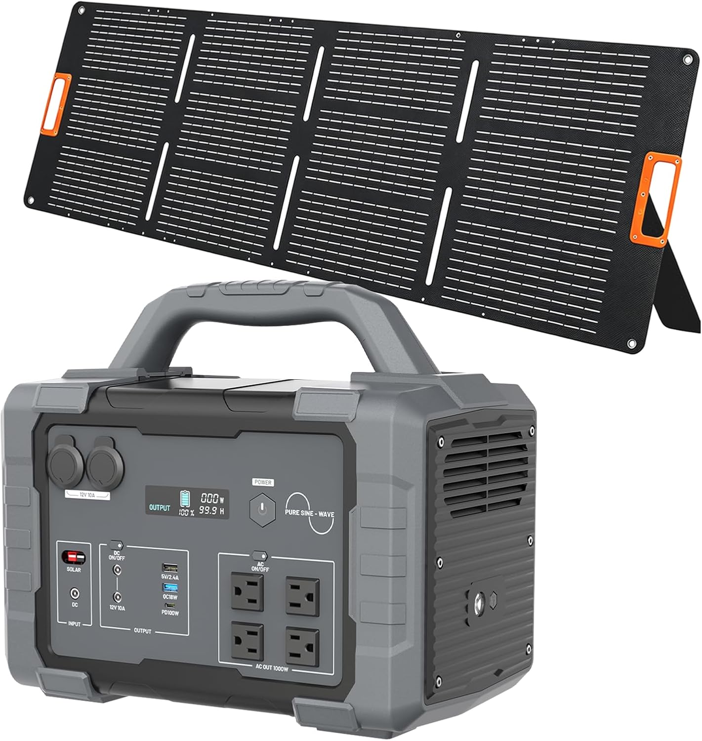 1000W 1024Wh Portable Power Station with Solar Panel | 200W - B0H74W9YMD