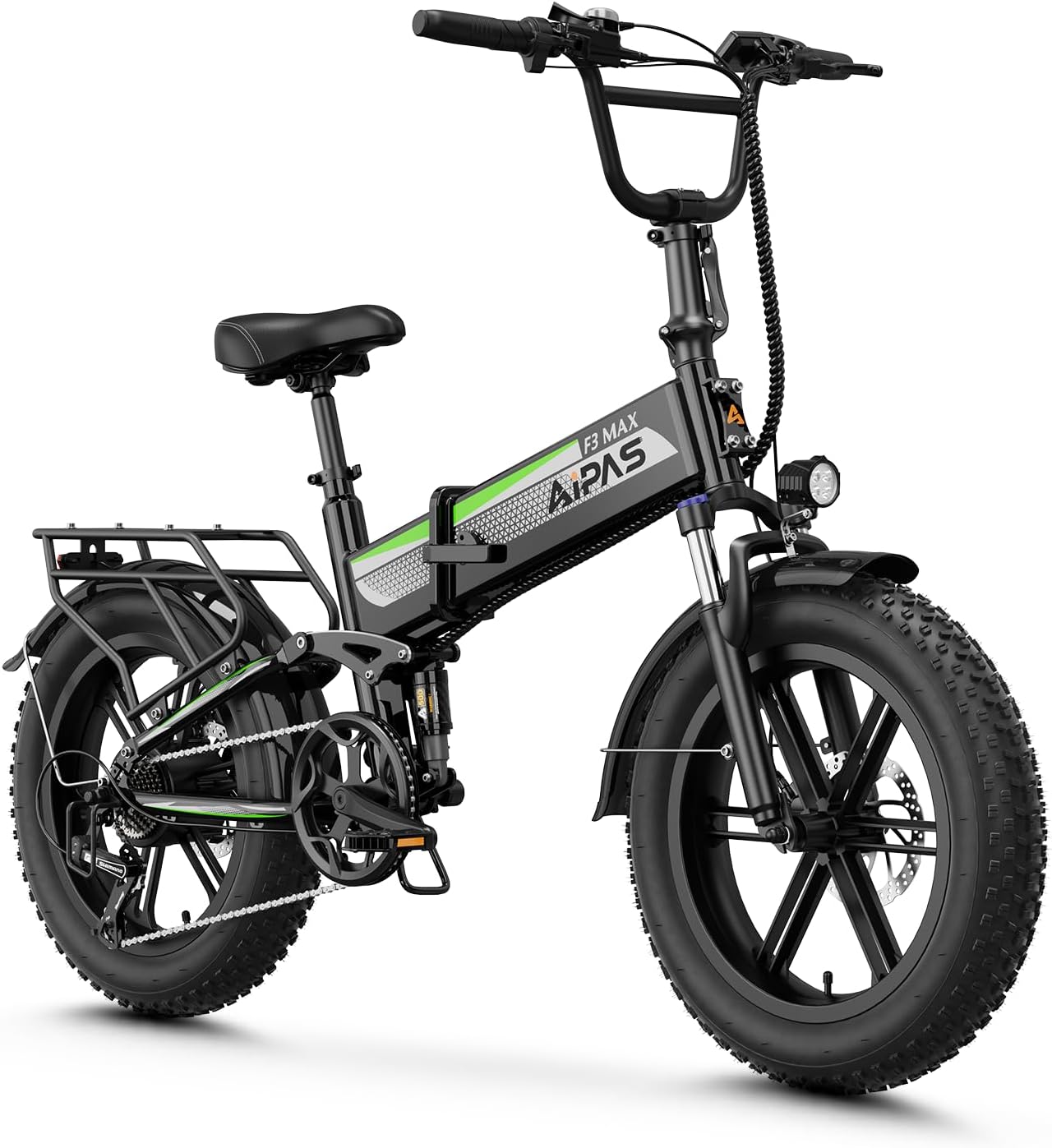 Aipas F3 Max Folding Electric Bike for Adults, Full Suspension - B0GZW3KSB2