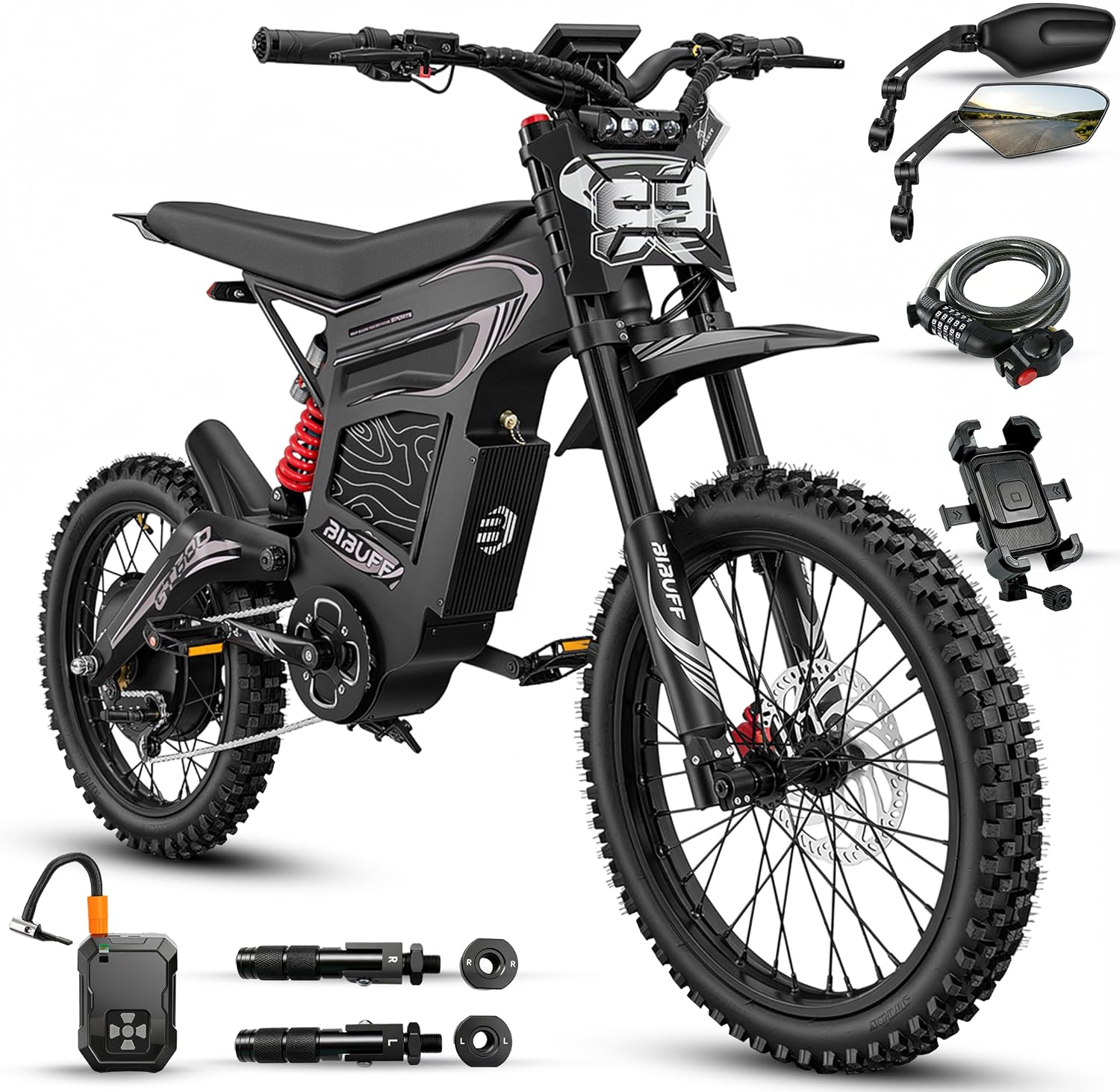 BIBUFF GT600 Electric Dirt Bike for Adults, 7500W Peak Motor, - B0GYS3B7ZK