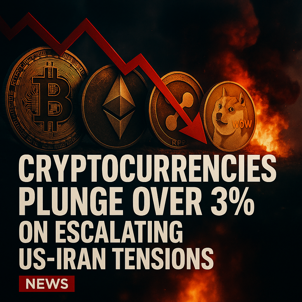 Bitcoin, Ethereum, XRP, Dogecoin Plunge Over 3% on Escalating US-Iran Tensions
