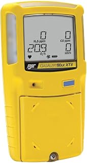 BW Technologies GasAlertMax XT II 4-Gas Detector with Pump, Combustible, O2, H2S and CO, Yellow - B00APL0856