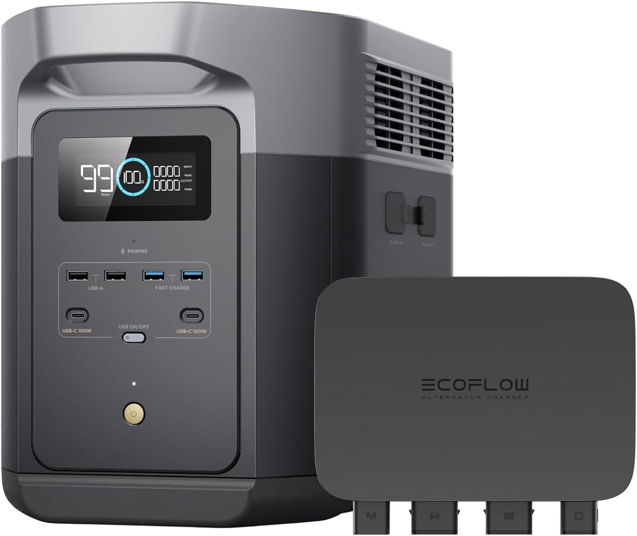 EF EcoFlow 800W Alternator Charger with Delta 2 Max Portable - B0D1CN8MLS