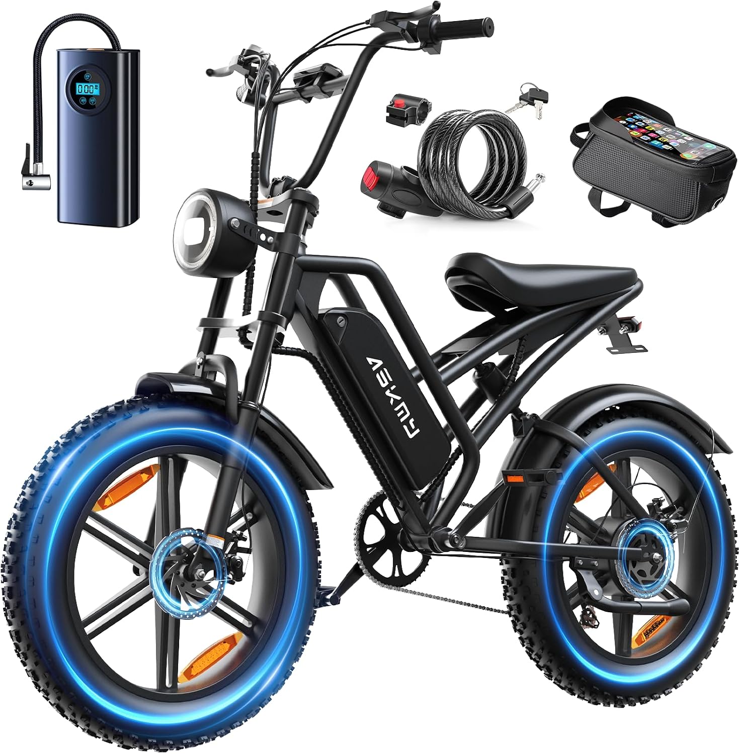 Electric Mountain Bike for Adults, 20 Inch Fat Tire Dirt - B0H4LM656W
