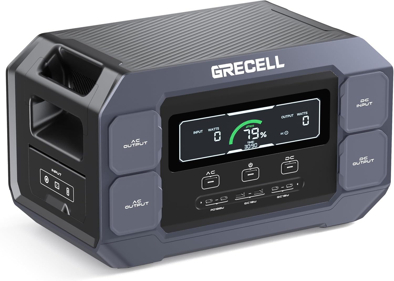 GRECELL Portable Power Station 2200W Solar Generator 1126Wh LiFePO4 | - B0CNYRPM89
