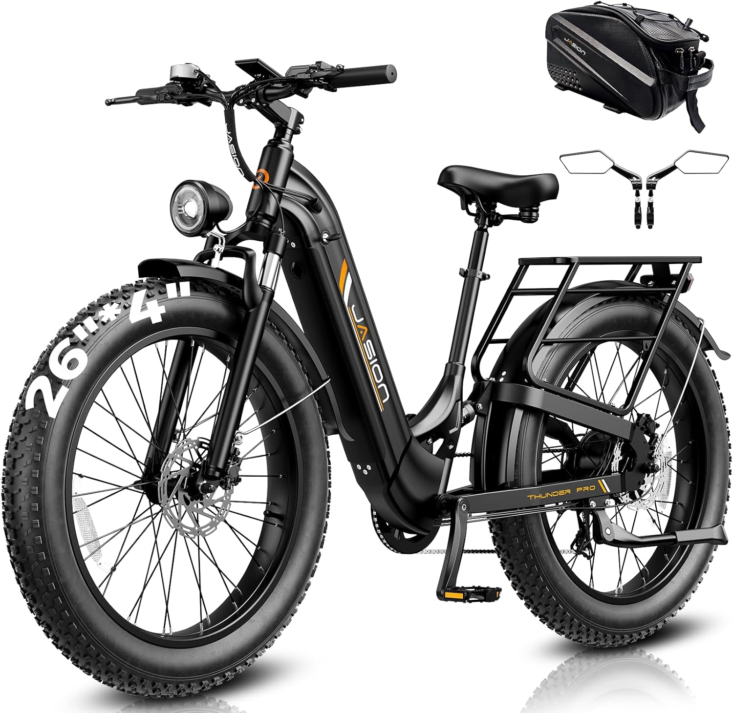 Jasion Thunder/PRO/ST Electric Bike,2000W/1800W Peak Ebikes for Adults,26''Fat Tire Best - B0H4LZS3CV