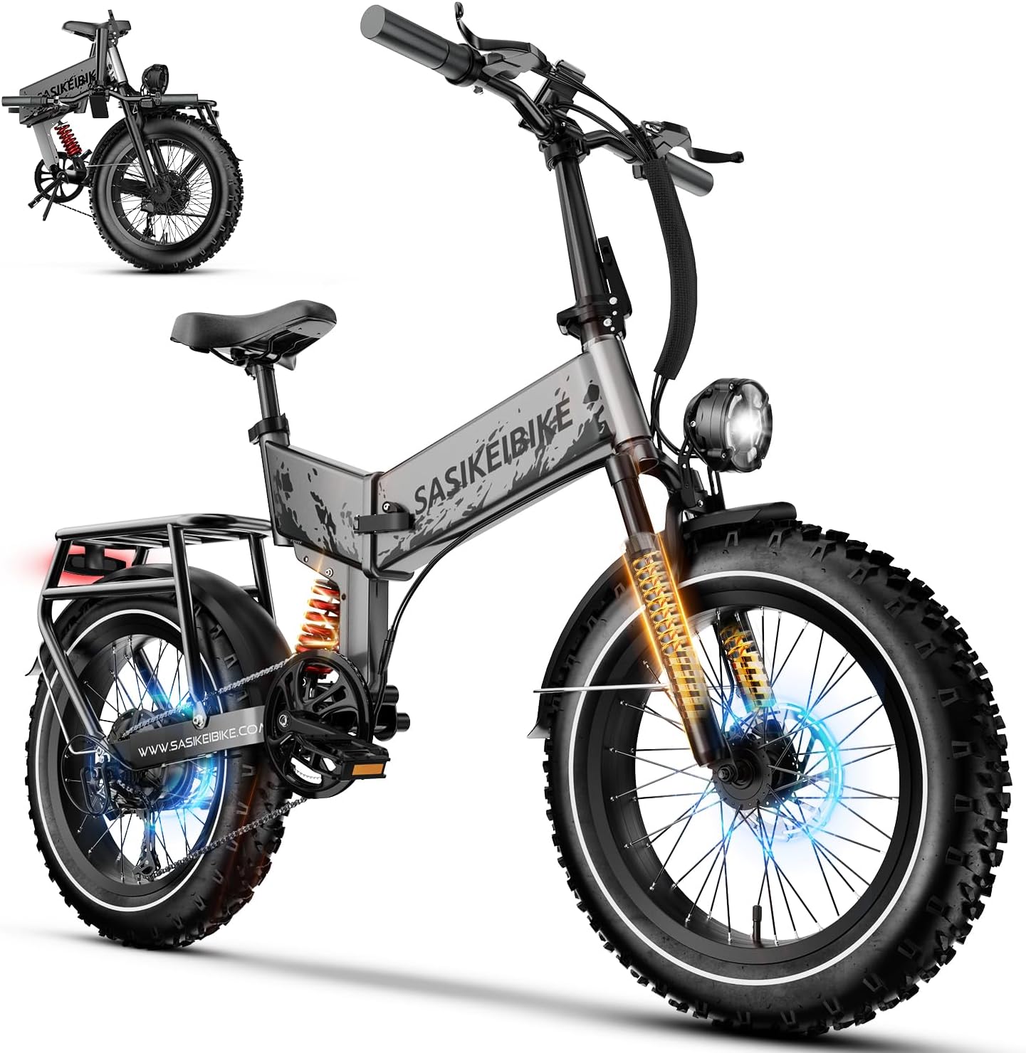1500W Folding Electric Bike for Adults,52V 20Ah Removable Battery Ebike - B0FM82F39Q