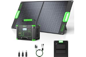 500W Portable Power Station with 100W Solar Panel, 519.48Wh Solar Generator | with 60W USB-C - B0GYP8PS1L